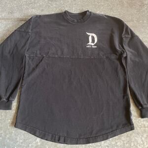 Disneyland Resort Spirit Jersey USA Black Long Sleeve Shirt Mens XS Disney Vtg